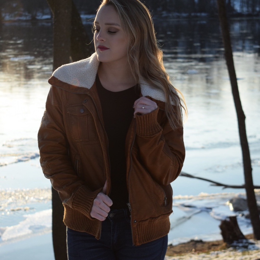 Faux leather jacket